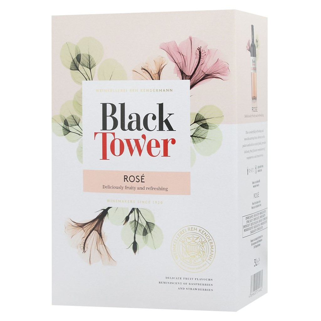 Вино полусладкое розовое Reh Kendermann Black Tower BIB Rose 3 л купить