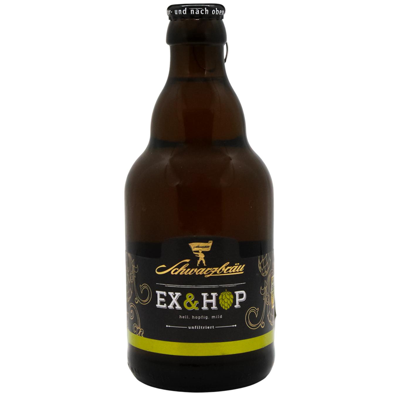 Пиво Ex & Hop Schwarzbrau светлое нефильтрованное 0,33 л