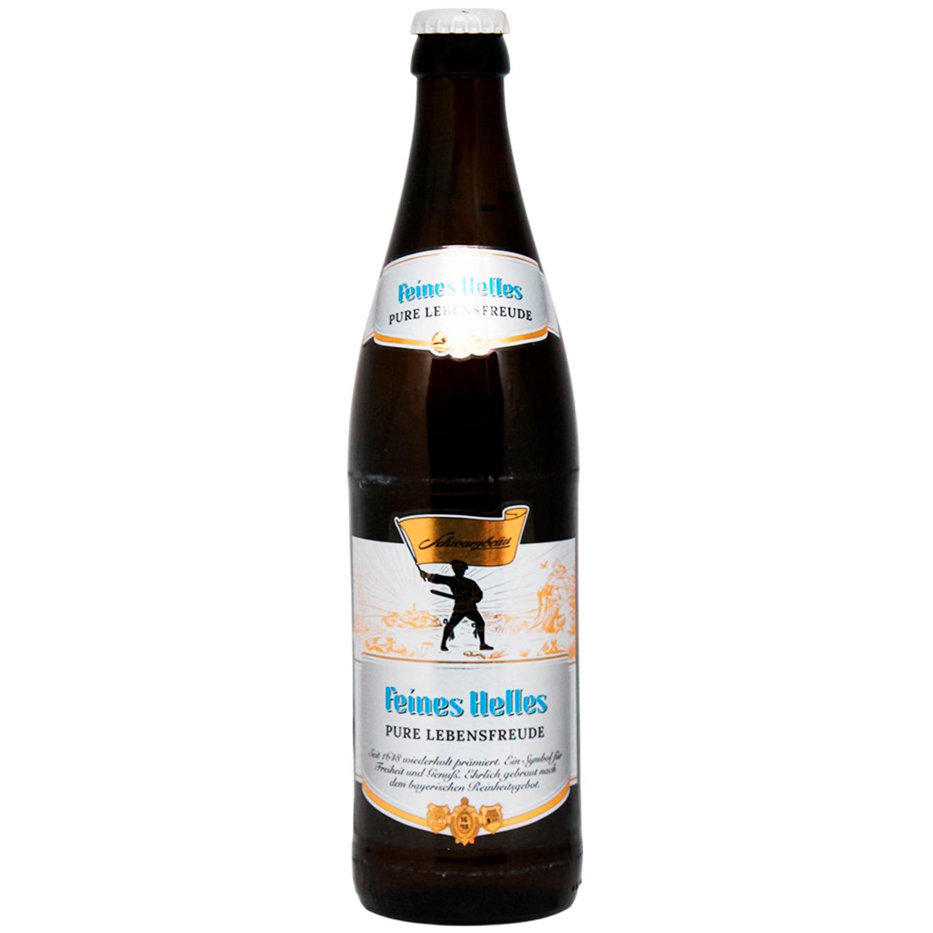 Пиво Feines Helles Schwarzbrau світле фільтроване 0,5 л