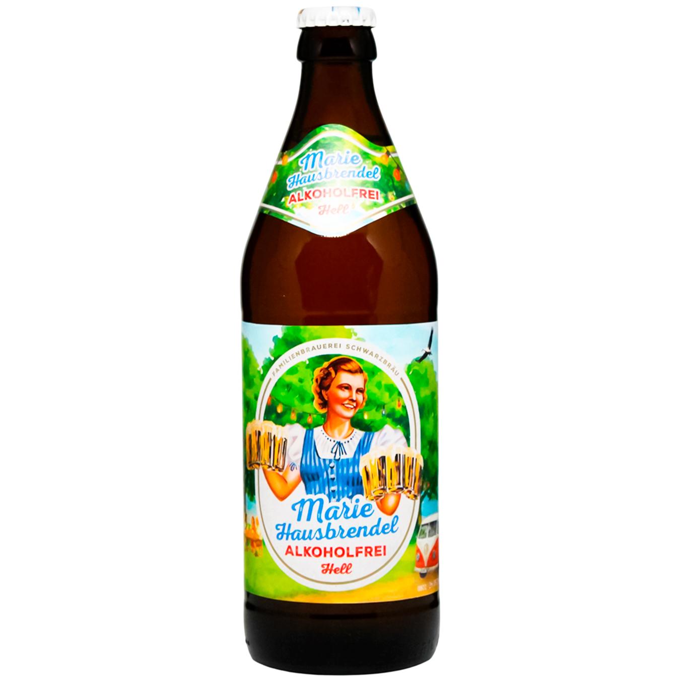 Пиво Schwarzbrau Marie Hausbrendel Alkofrei безалкогольне фільтроване 0,5 л