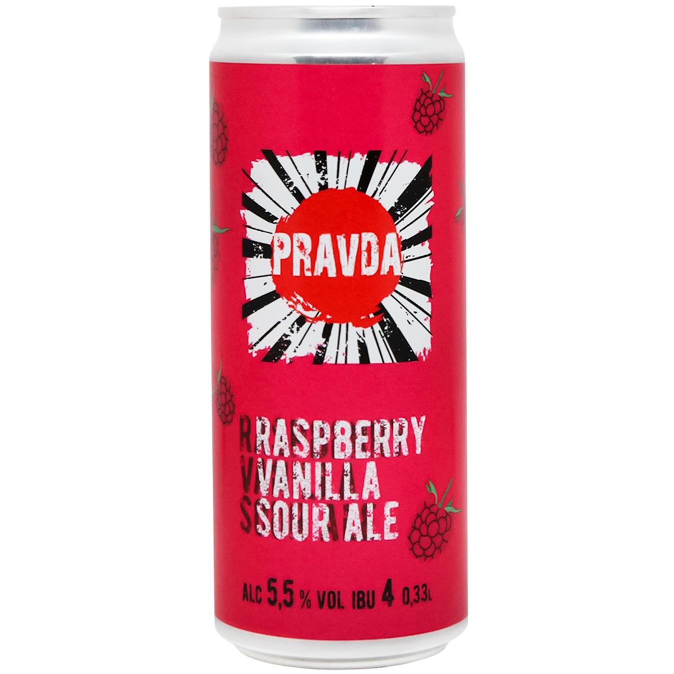 Pravda Raspberry Пиво Pravda Raspberry Vanilla Sour Ale світле нефільтроване 0,33 л
