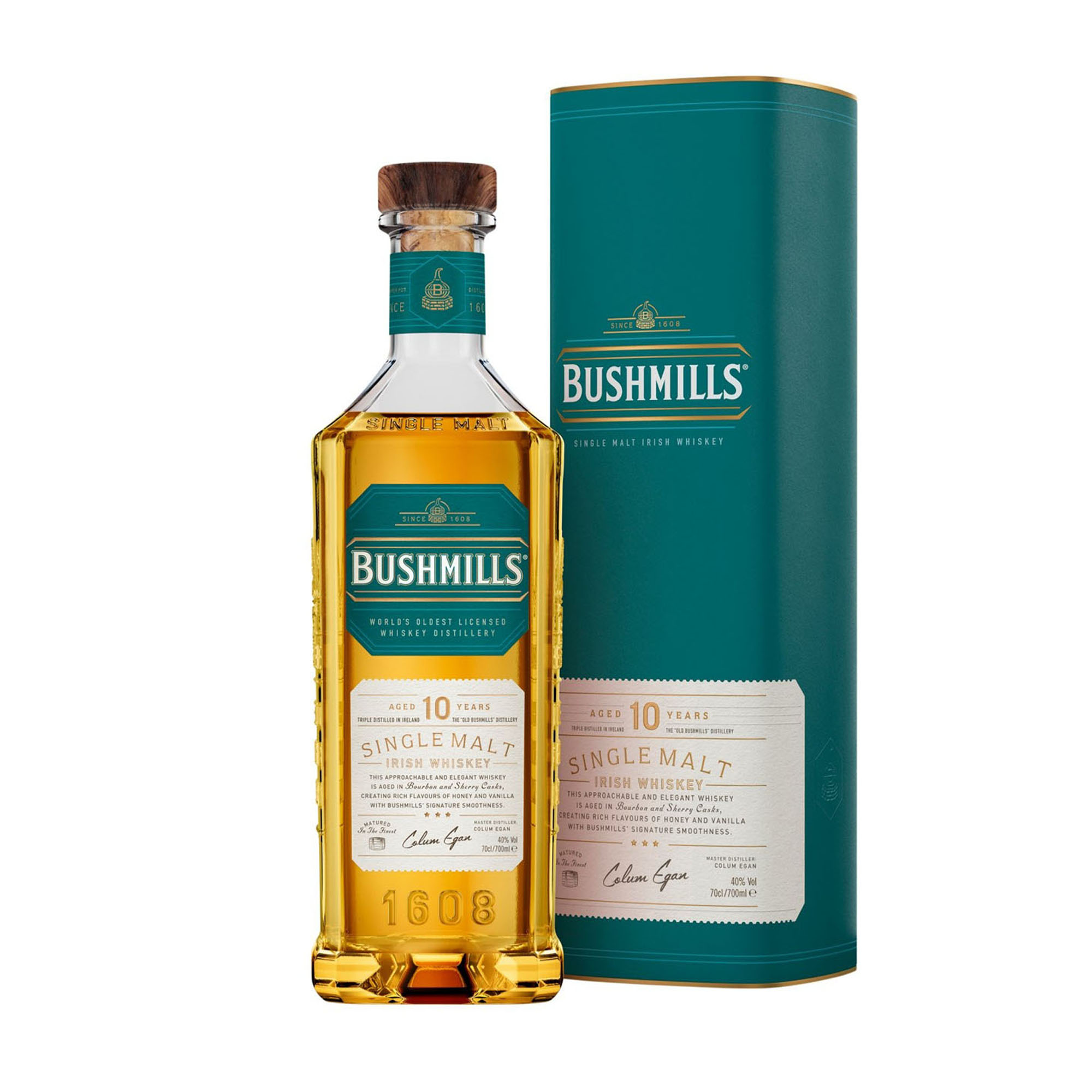 Виски односолодовый Bushmills Single Malt 10 Y.O. (в тубусе) 0,7 л