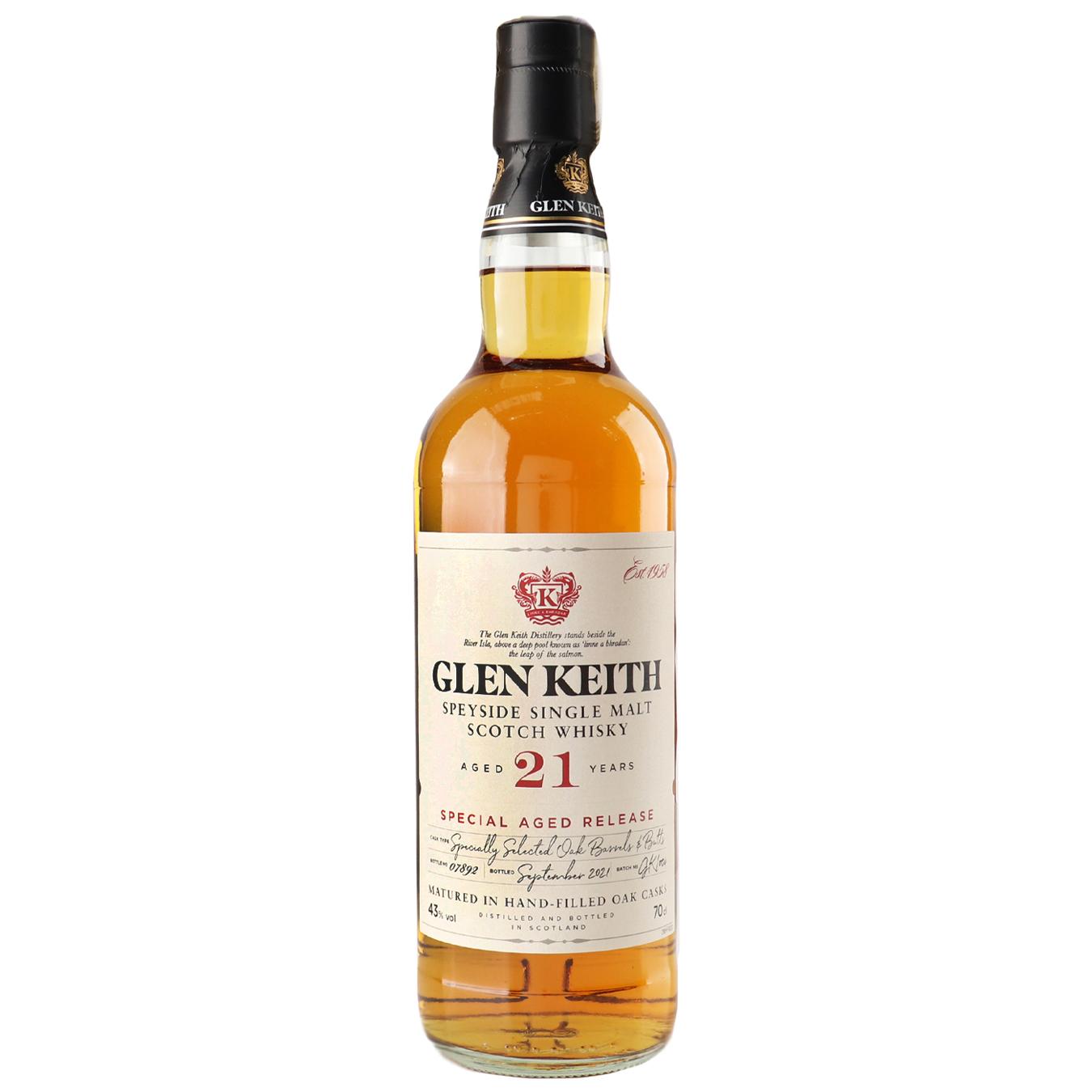 Виски односолодовый Glen Keith 21 Y.O 0,7 л