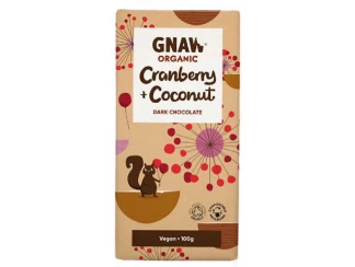 Шоколад черный с клюквой и кокосом органический Gnaw фото
