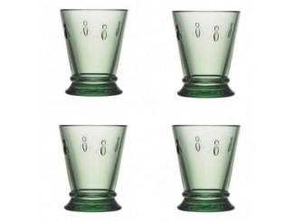 Набір склянок зеленого кольору із зображенням бджоли La Rochere фото