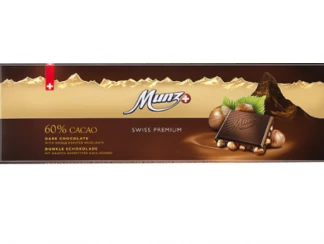 Чорний шоколад 60%  з цільним фундуком Munz фото