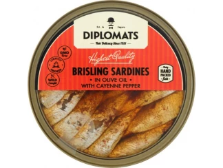 Diplomats сардины рижские подкопченные в оливковом масле с каенским перцем 160 г