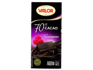 Черный шоколад с малиной 70% Valor фото