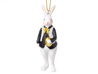 Фігурка декоративна Кролик у темній куртці 10 см LEFARD фото