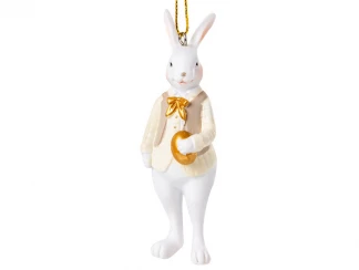 Декоративная фигурка Кролик в кофейной жилетке 10 см LEFARD фото