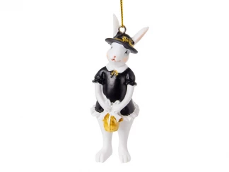 Фігурка декоративна Кролик в темному капелюшку 10 см LEFARD фото