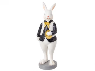 Декоративна фігурка Кролик у темній куртці 20 см LEFARD фото