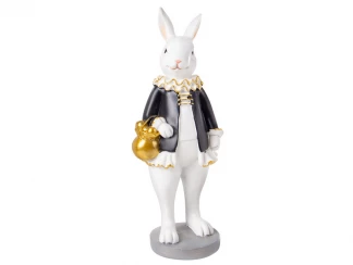 Фігурка декоративна Кролик з кошиком чорний жакет 20 см LEFARD фото