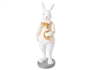 Декоративная фигурка Кролик в кофейной жилетке 25 см LEFARD фото