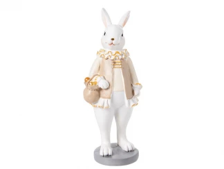 Фигурка декоративная Кролик с корзиной 15 см LEFARD фото
