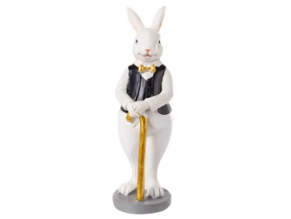 Фигурка декоративная Кролик с тростью черный жилет 15 см LEFARD фото
