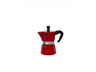 Кофеварка гейзерная Bialetti Moka express на 3 чашки, красная фото