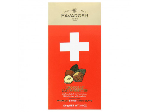 Шоколад молочный с карамелью и фундуком Premium Swiss Chocolate Favarger