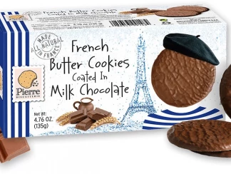 Печенье французское сливочное покрытое молочным шоколадом Pierre Biscuiterie фото