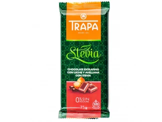 Шоколад молочний з лісовим горіхом і стевією Trapa Stevia фото