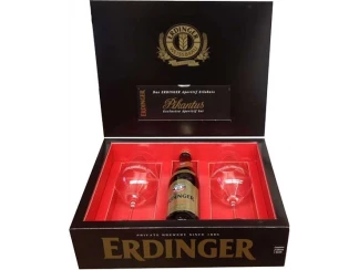 Набор пива Erdinger Pikantus темное + 2 бокала фото