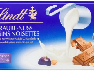 Молочный шоколад Lindt с фундуком, миндалем и изюмом 100 г