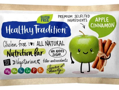 Поживний батончик без цукру Nutrition Bar яблуко, кориця Healthy Tradition фото 