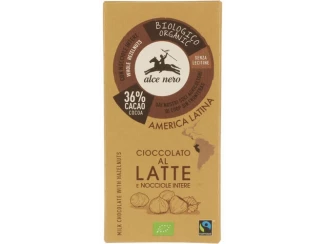 Шоколад молочний з лісовим горіхом Fairtrade America Latina Alce Nero фото