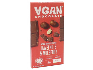 Вегетарианский шоколад с лесным орехом и шелковицей без сахара VGAN фото