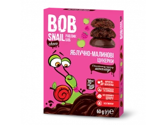 Конфеты натуральные Яблочно-Малиновые в черном шоколаде Bob Snail 60 г