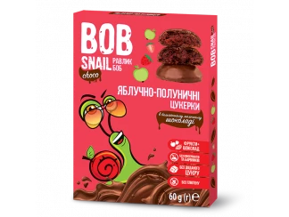 Цукерки натуральні Яблучно-Полуничні в молочному шоколаді Bob Snail фото
