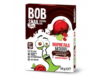 Мармелад натуральный Яблоко-Вишня в бельгийском черном шоколаде Bob Snail 54 г