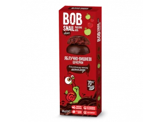 Конфеты натуральные Яблочно-Вишневые в черном шоколаде Bob Snail 30 г