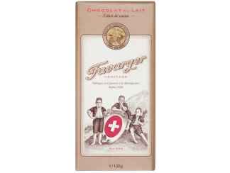Шоколад молочний зі шматочками какао бобів Heritage Favarger фото