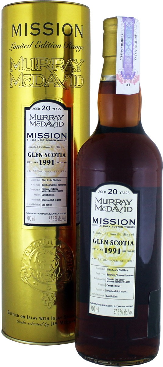 Murray McDavid Glen Scotia Vosne Romanee 1991 20 Y.O. (в тубусе) фото